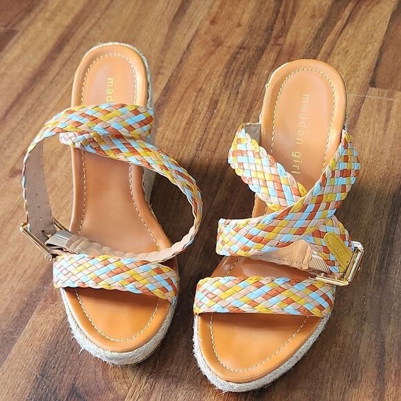 EUC Madden Girl Braided Narla Strappy Wedges - Picture 4 of 6